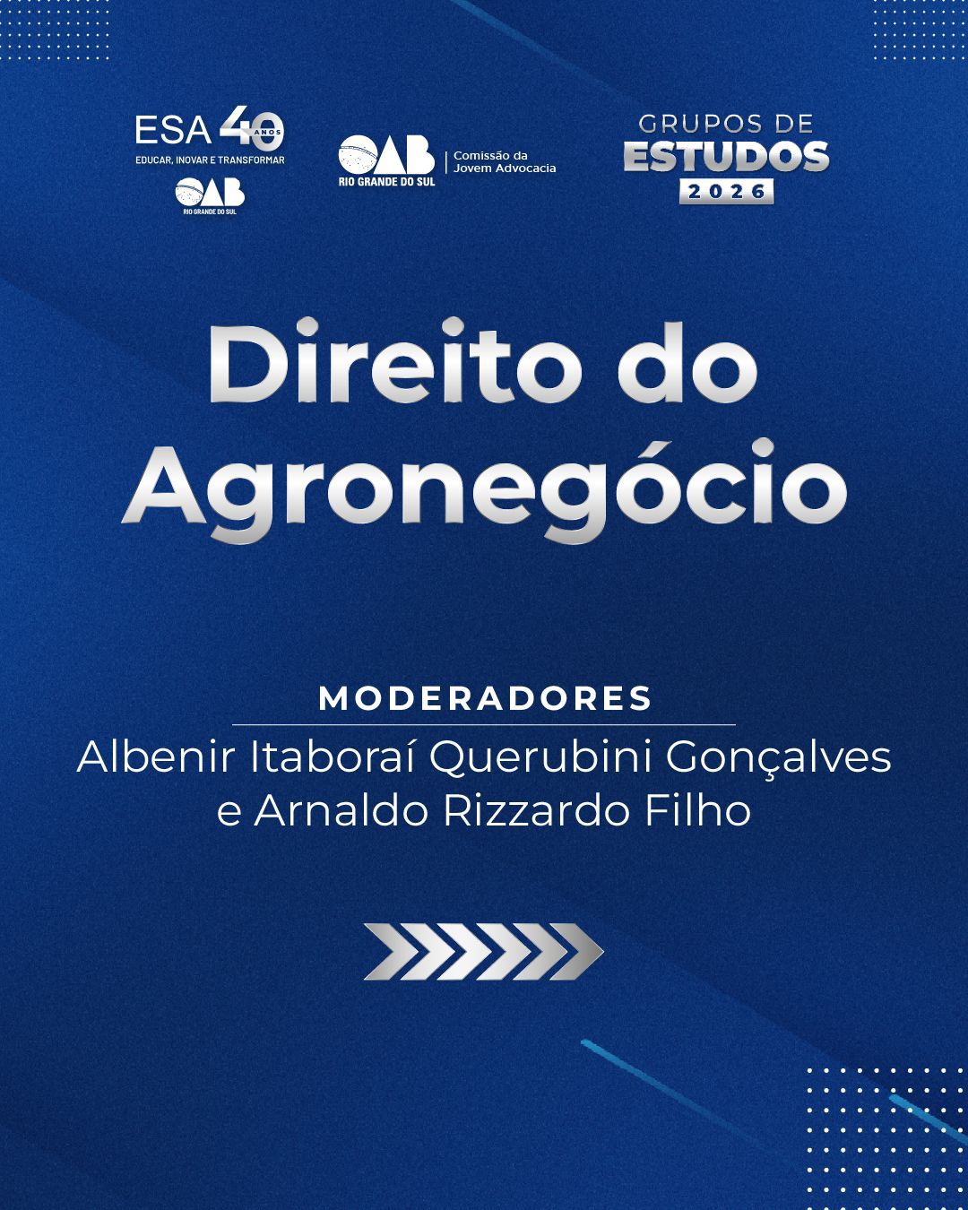 ESA OAB/RS abre inscrições para Grupo de Estudos em Direito do Agronegócio 2026/1