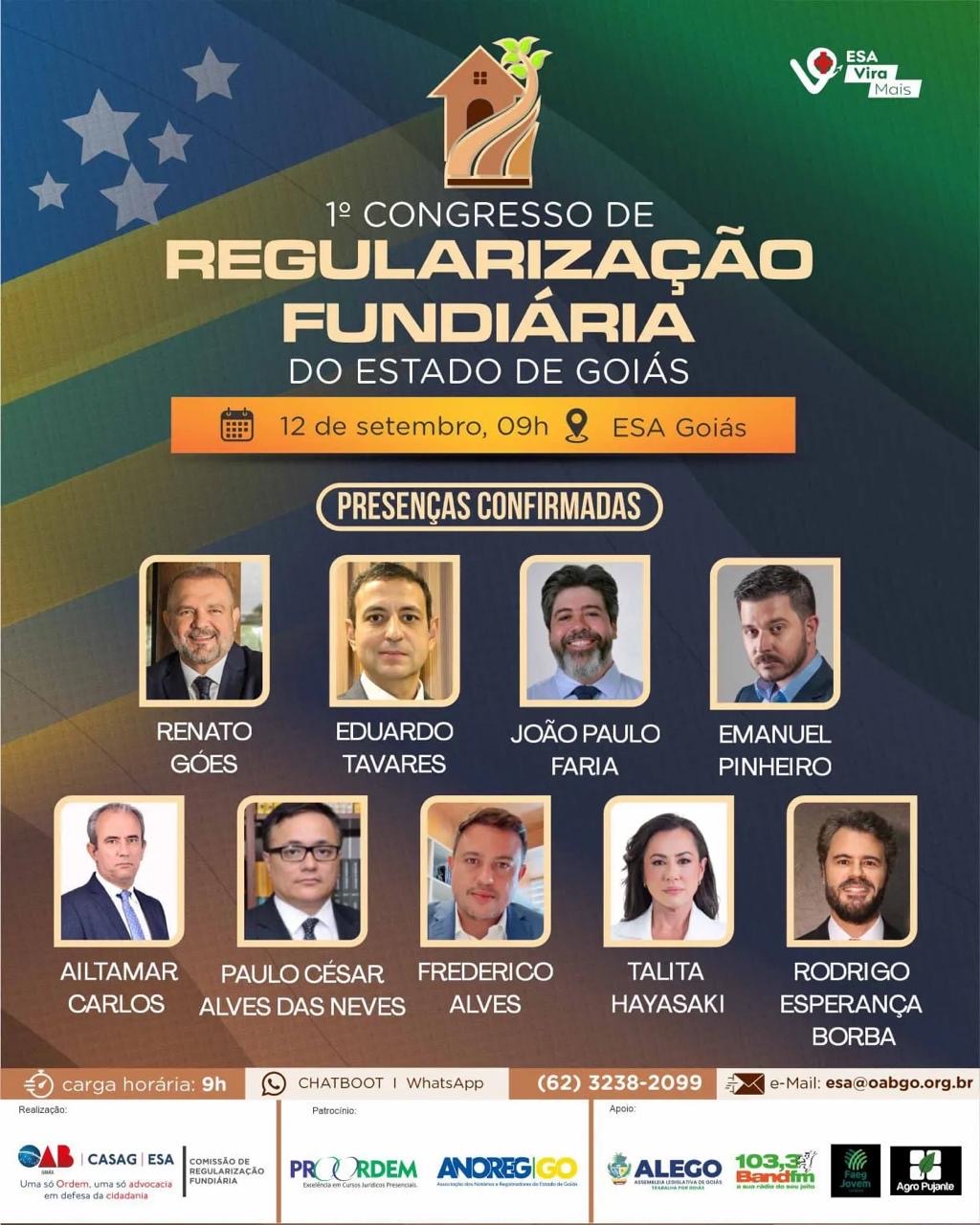 Goiás realiza 1º Congresso de Regularização Fundiária com especialistas do setor